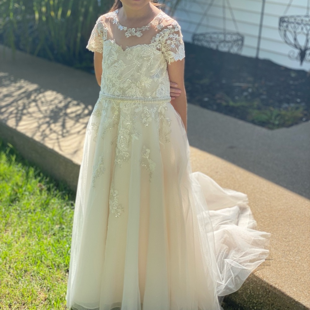 Flower girl dress from Davids bride size 6 worn once. Ask $120